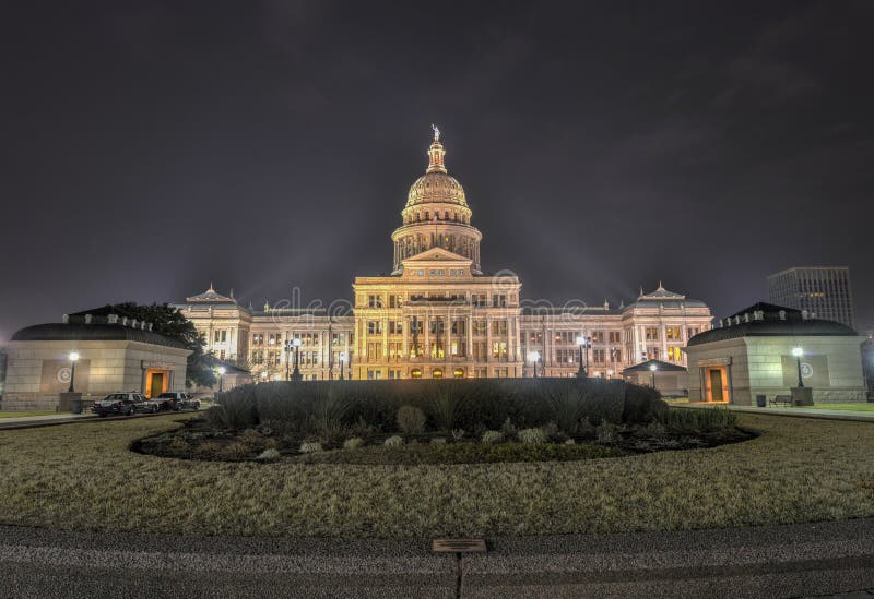 The Texas State Capitol Building Extension, Night stock images The Texas State Capitol Building Extension, Night stock images