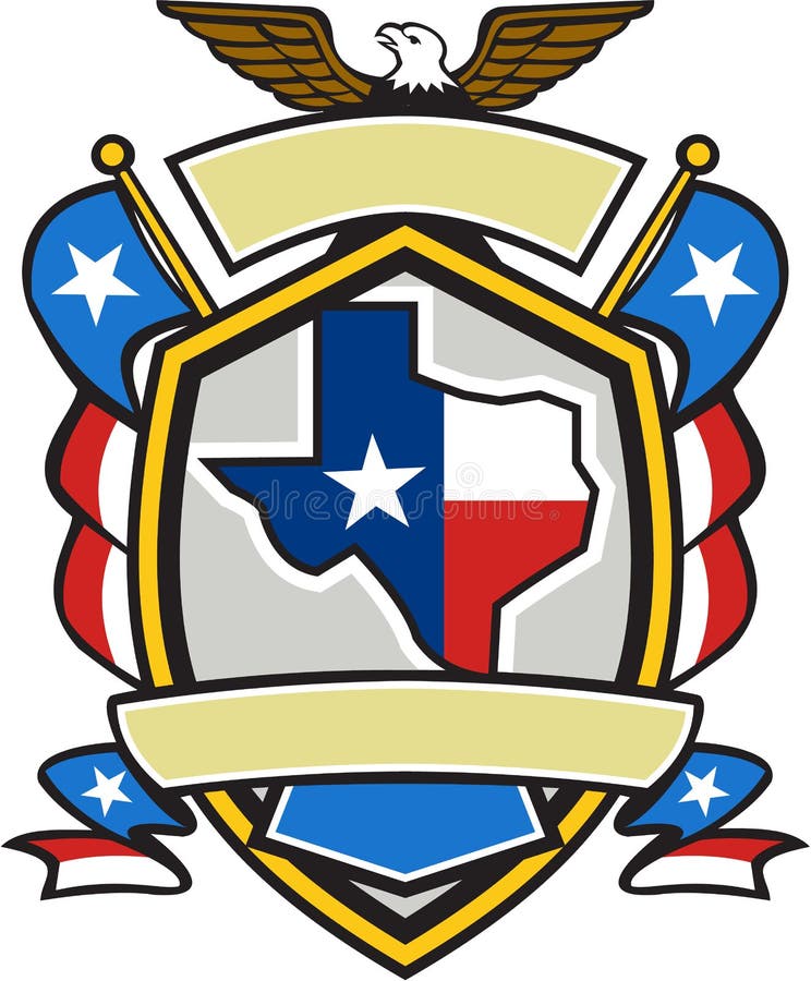 Texas State Map Flag Coat delle armi retro