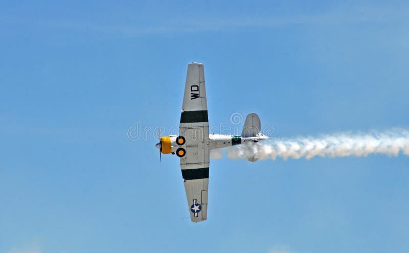 AT-6 Texas Trainer Flying A Stunt Maneuver