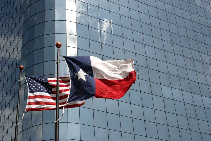 Texas and USA flags