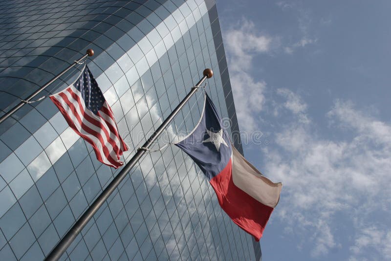 Texas and USA flags