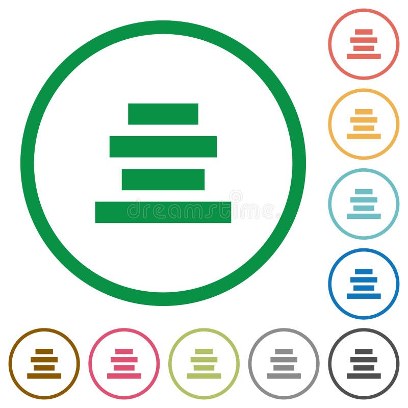 Text align center outlined flat icons vector illustration