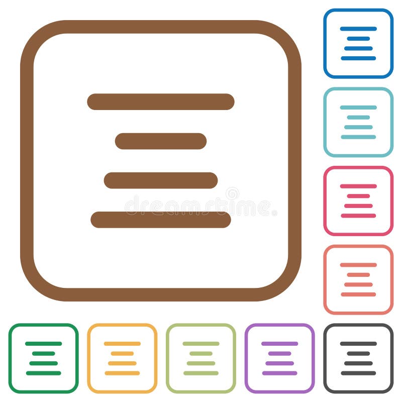 Text align center simple icons royalty free illustration