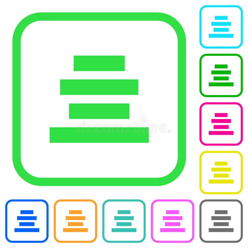 Text align center vivid colored flat icons royalty free illustration