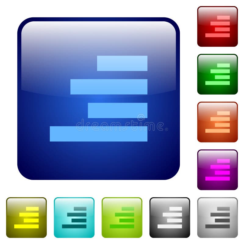 Text align right color square buttons stock illustration