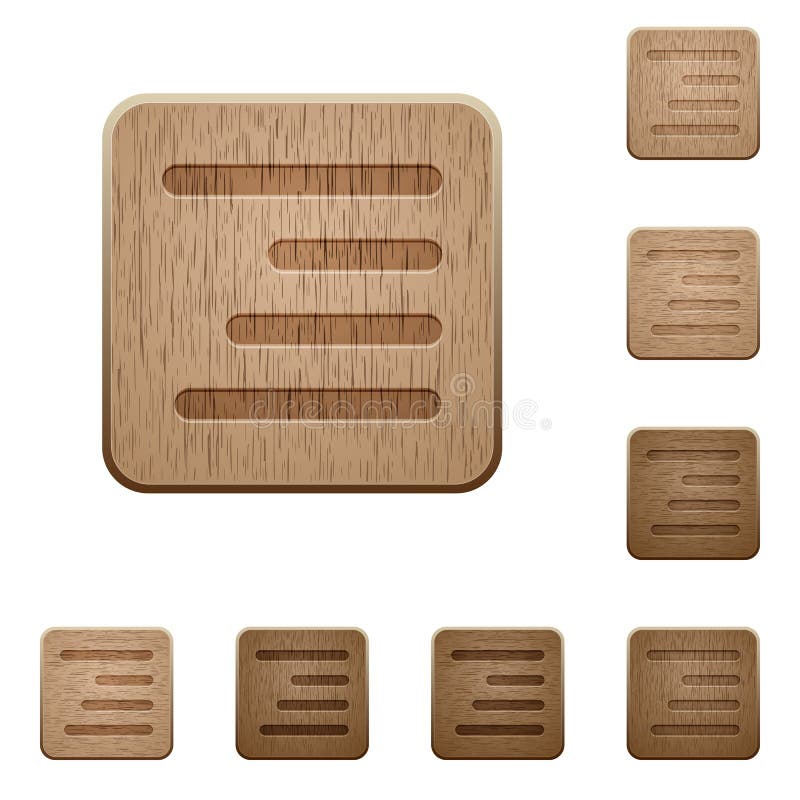 Text Align Right Wooden Buttons Stock Vector Illustration of multiple