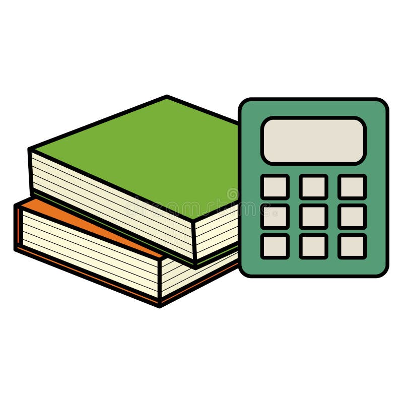 Text Book School With Calculator Math Stock Vector Illustration