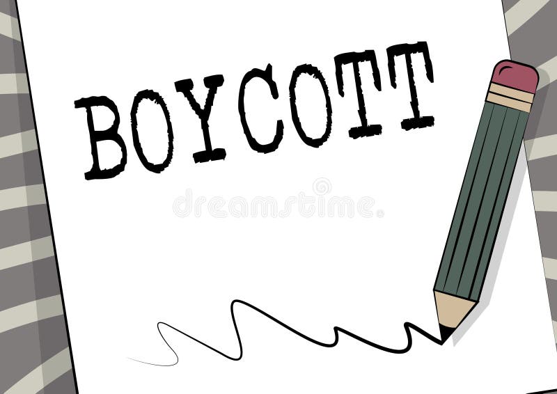 Text Caption Presenting Boycott. Concept Meaning Stop Buying or Using
