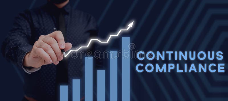 Text caption presenting Continuous Compliance. Business concept Internal process that examines accounting practices stock image