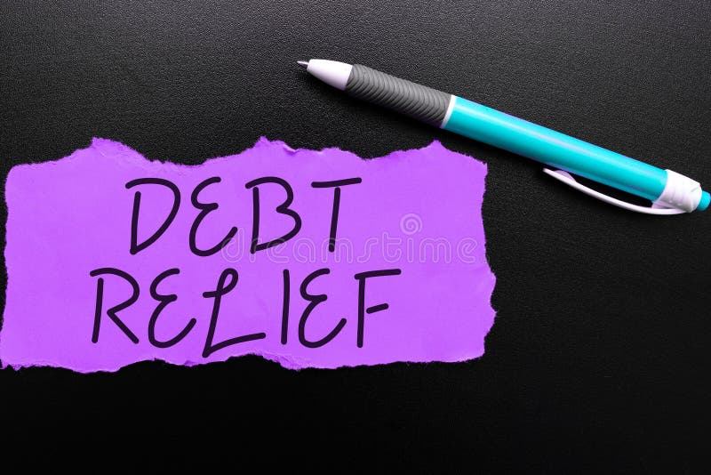 Text Caption Presenting Debt Relief. Concept Meaning Partial or Total