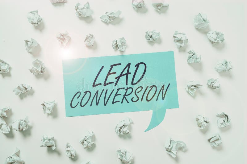 Text Caption Presenting Lead Conversion. Concept Meaning Process of