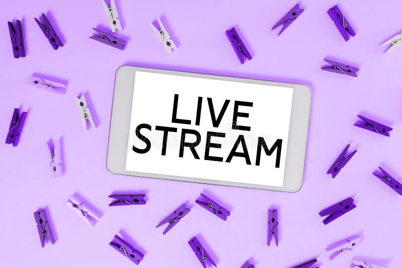 Text Caption Presenting Live Stream. Business Concept Transmit or