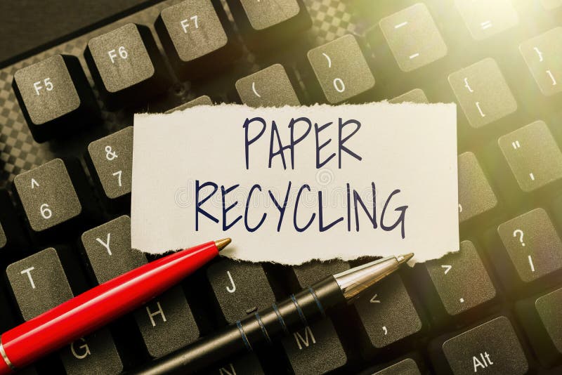 Text Caption Presenting Paper Recycling. Business Approach Using the