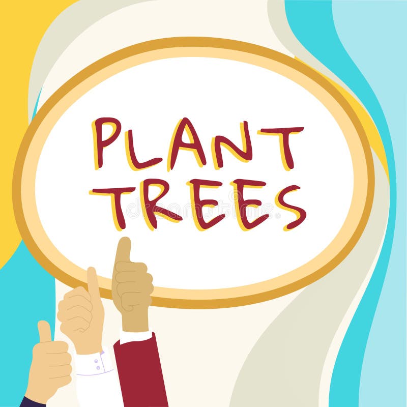 Conceptual Caption Plant Trees. Business Approach Process of Planting a