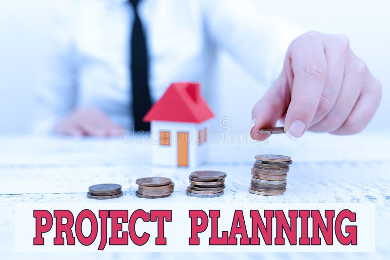 Text Caption Presenting Project Planning. Concept Meaning Plan and