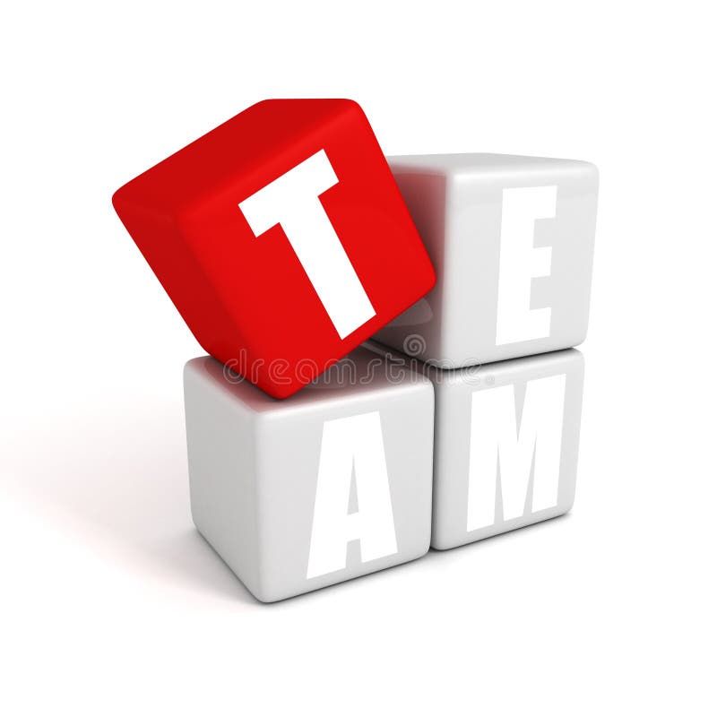 Text concept team building toy blocks royalty free illustration