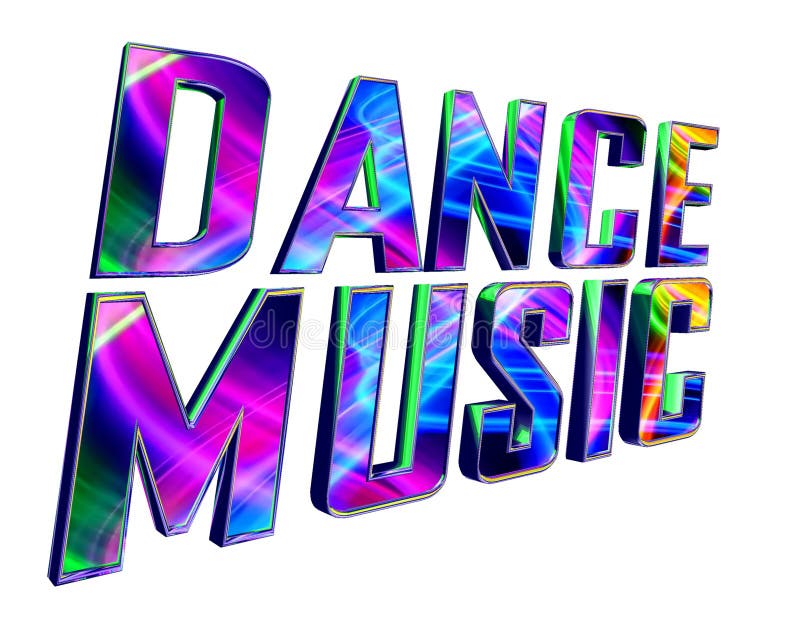 Text Dance Music on a White Background Stock Illustration