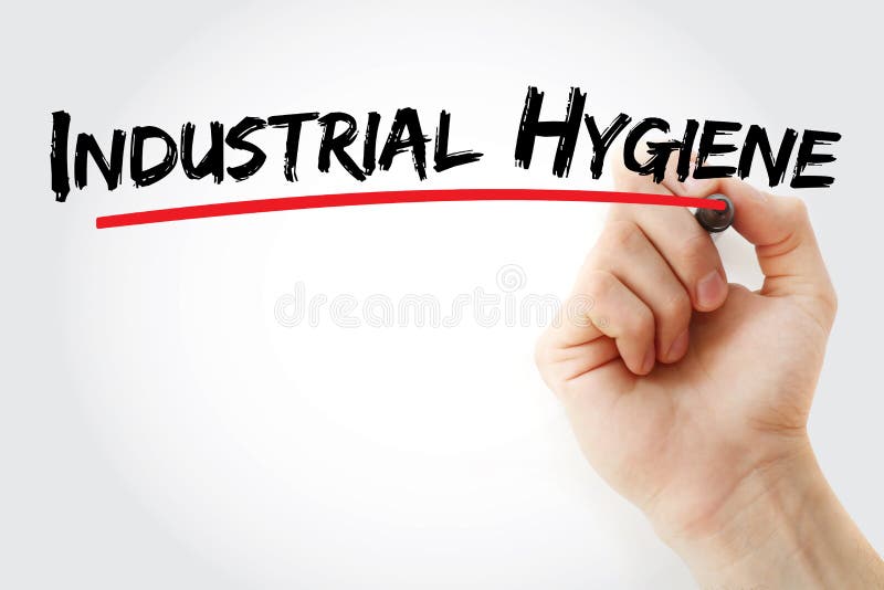 Text der industriellen Hygiene mit Kennzeichnung
