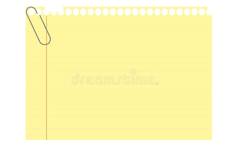 Text Document with Clip on White Background Stock Illustration -  Illustration of list, template: 146437497