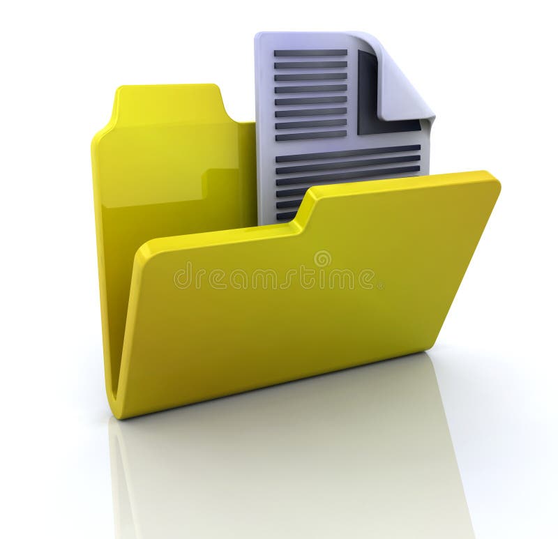 Text document in folder icon vector illustration