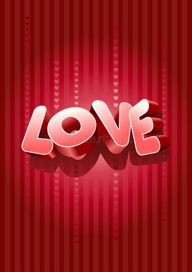 Text för förälskelse 3d stock illustrationer