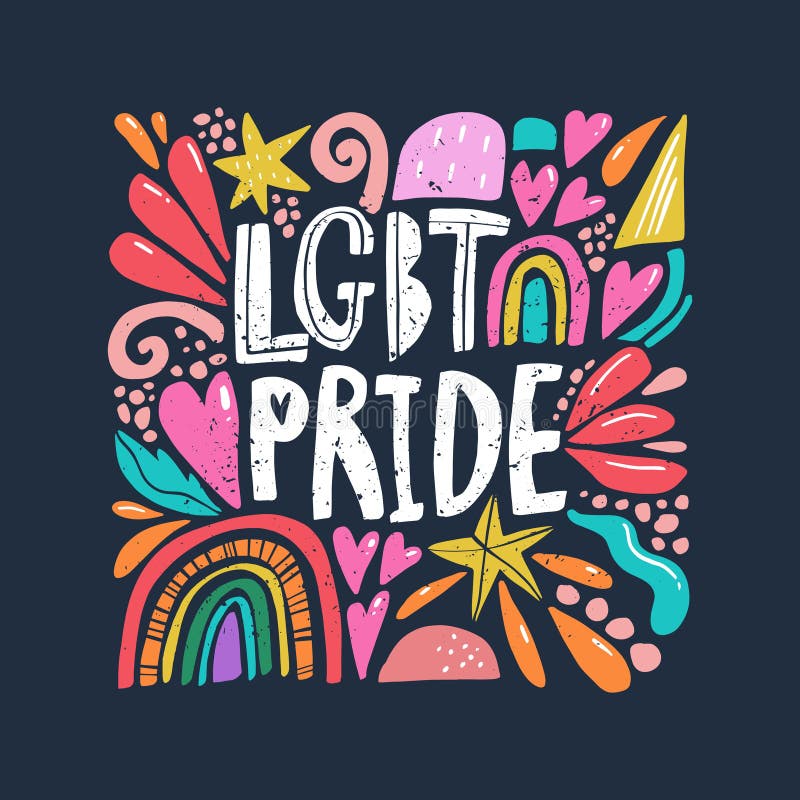 Text för Lgbt förälskelsestolthet som märker klotter i ljusa regnbågefärger Stil för hippietappningklotter vektor vektor illustrationer Text för Lgbt förälskelsestolthet som märker klotter i ljusa regnbågefärger Stil för hippietappningklotter vektor vektor illustrationer