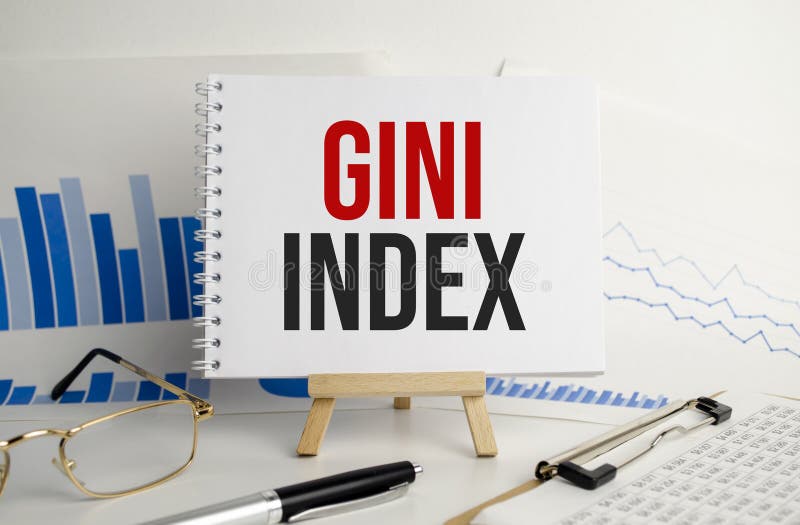 Text GINI INDEX on Notepad and Charts Stock Photo Image of