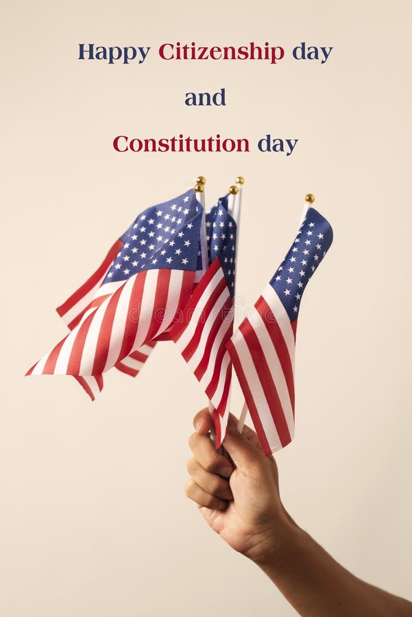 Text Happy Citizenship Day and Constitution Day Stock Image - Image of