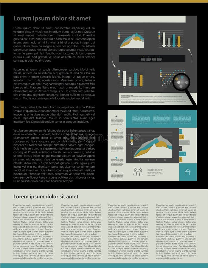 Text layout with business graphs. stock illustration