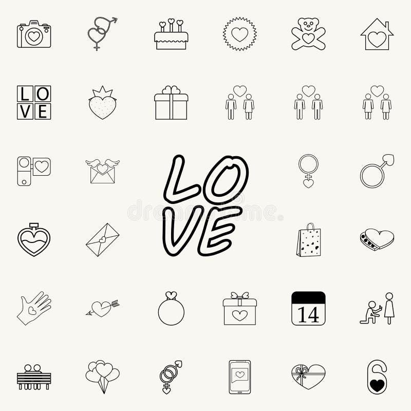 text love icon. Detailed set of Valentine icons. Premium quality graphic design sign. One of the collection icons for websites, we