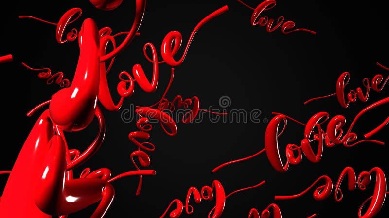Text Loves in red. vector illustration