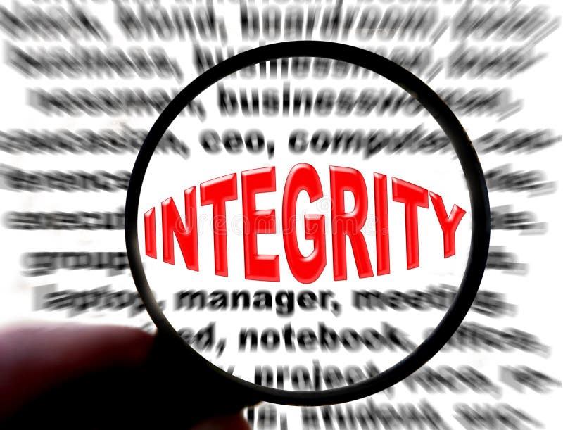 Text with magnifying glass stock illustration