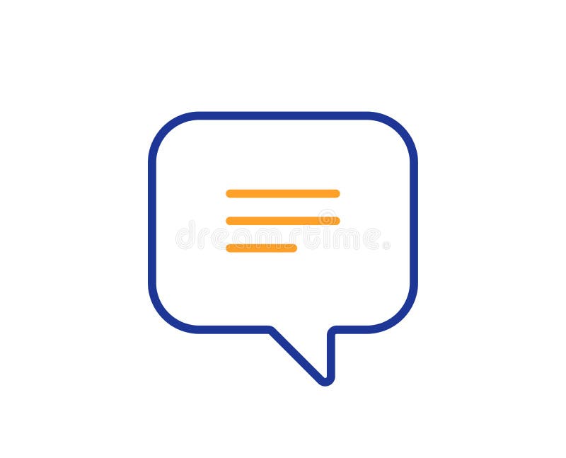 Text message line icon. Chat comment sign. Speech bubble. Vector