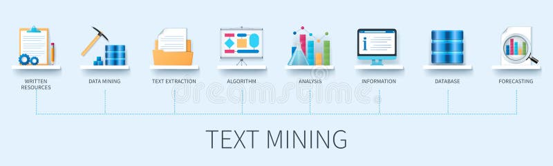 Text Mining Web Vector Infographics in 3d Style Stock Illustration ...