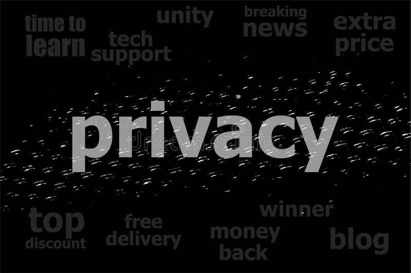 Text Privacy Security Concept Black And White Abstract Background