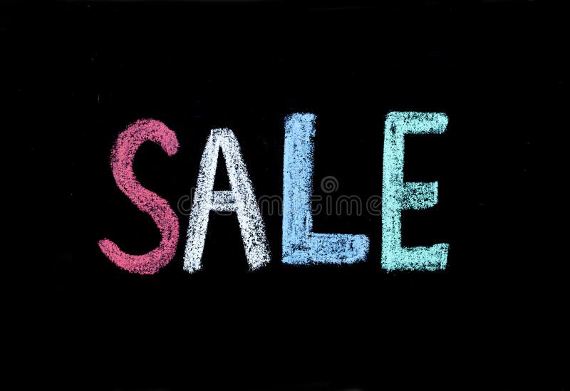 Text sale on chalkboard stock image. Image of sign, letter 143793077