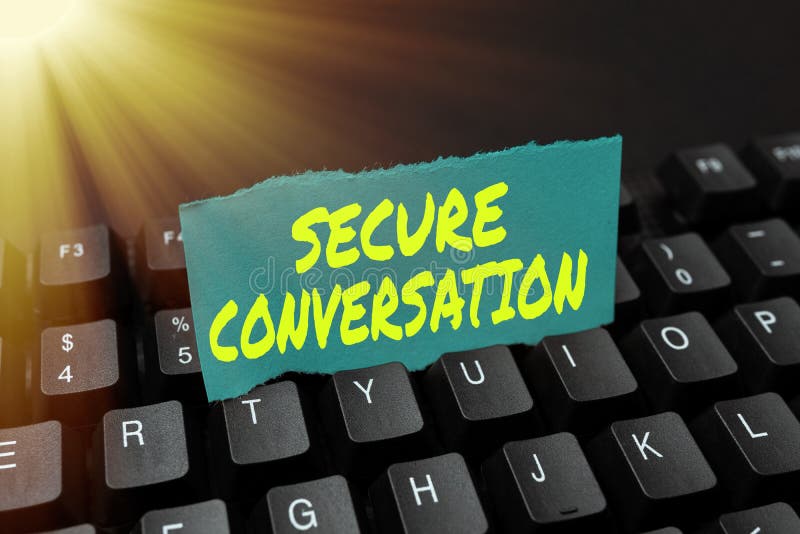 Text showing inspiration Secure Conversation. Word Written on Secured Encrypted Communication between Web Services stock photo