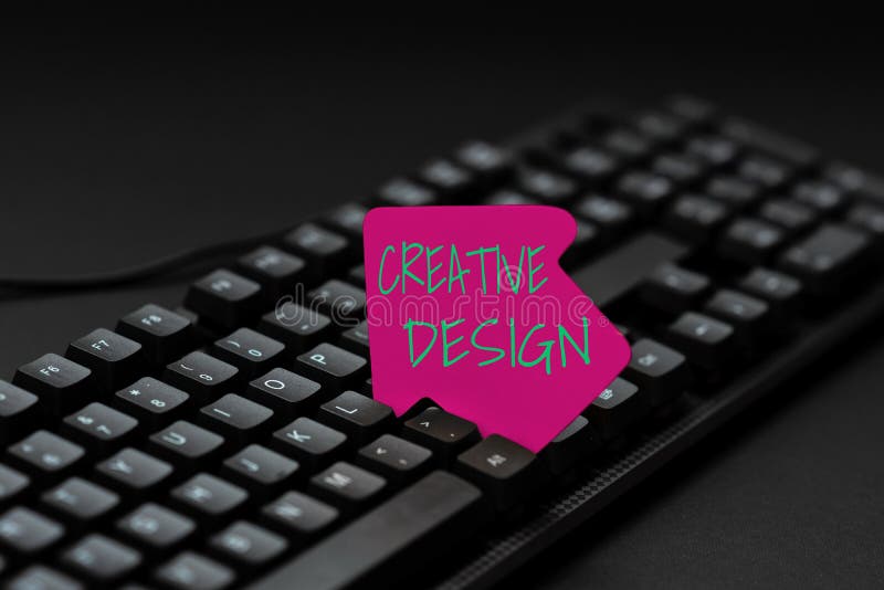 Text sign showing Creative Design. Concept meaning a visual element which satisfies its main objective Creating Computer royalty free stock photo