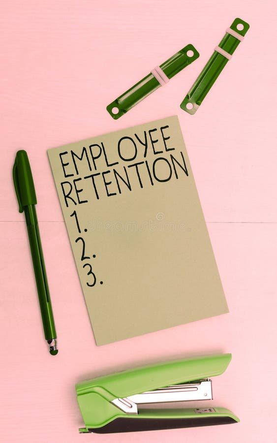 Text sign showing Employee Retention. Business showcase internal recruitment method employed by organizations royalty free stock image