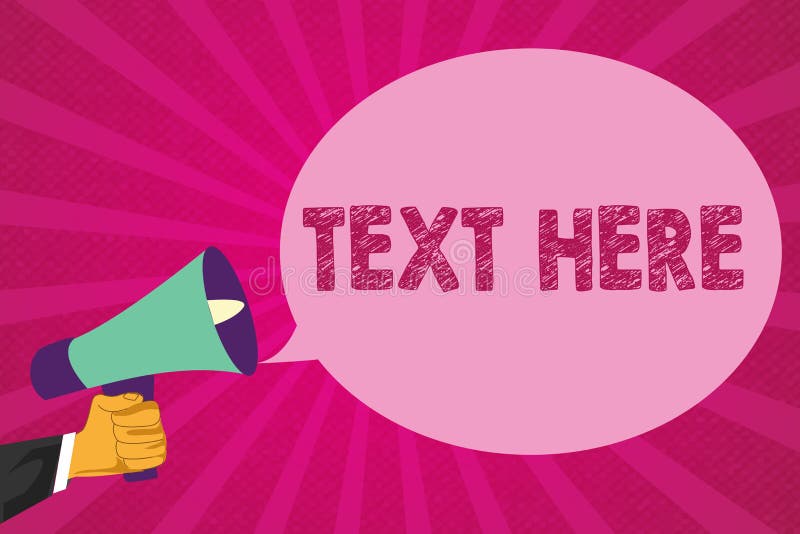 Text sign showing Text Here. Conceptual photo Blank space to put message express feelings template for writing vector illustration