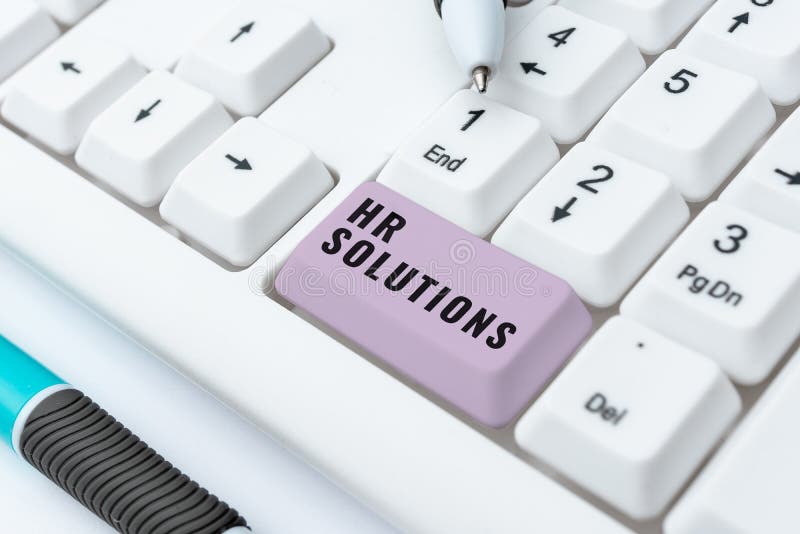 Text sign showing Hr Solutions. Conceptual photo Outsourced Human resources consultancy and support Experts -49086 royalty free stock image