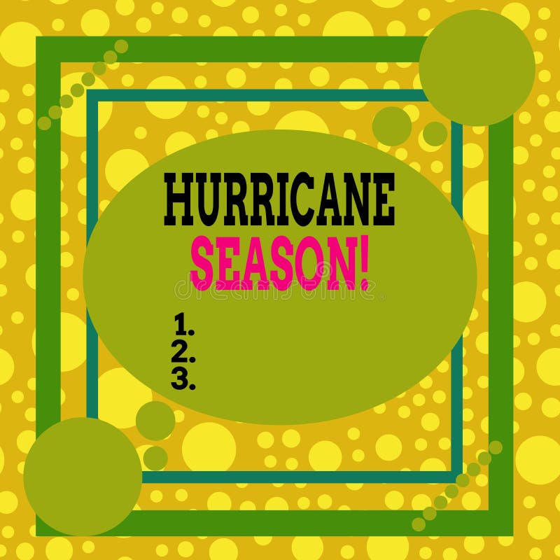 Text Sign Showing Hurricane Season. Conceptual Photo Time when Most ...