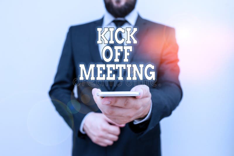 Conceptual Hand Writing Showing Kick Off Meeting. Concept Meaning Getting  Fired From Your Team Private Talking About Company Square Rectangle Paper  Sheet Load With Full Of Pattern Theme Stock Photo, Picture and