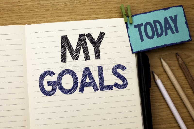 Text Sign Showing My Goals. Conceptual Photo Goal Aim Strategy ...
