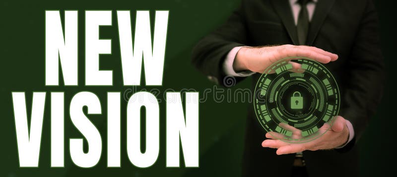 Text sign showing New Vision. Business approach seeing some future developments Hopeful about the future royalty free stock photos