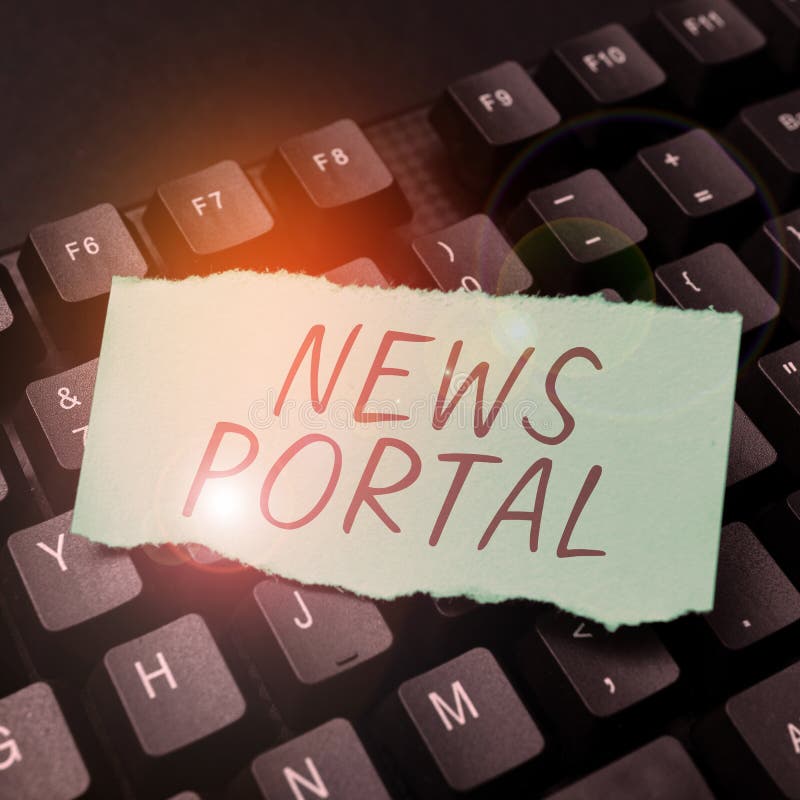 Text sign showing News Portal. Business overview designed website that brings information from diverse sources stock images