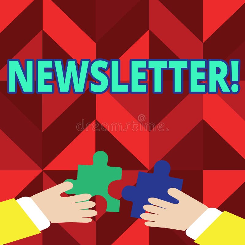 Text sign showing Newsletter. Conceptual photo Bulletin periodically sent to members of group. royalty free illustration