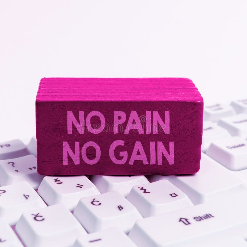 Text Sign Showing No Pain No Gain Internet Concept All Success