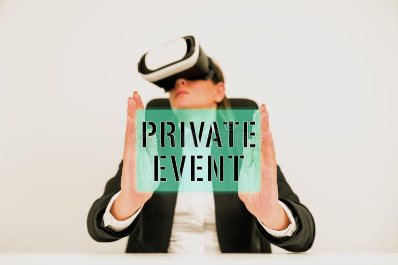 Text sign showing Private Event. Concept meaning Exclusive Reservations RSVP Invitational Seated stock images