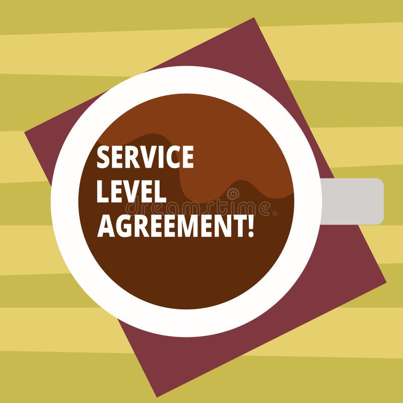 Text sign showing Service Level Agreement. Conceptual photo Commitment between a service provider and a client Top View royalty free illustration